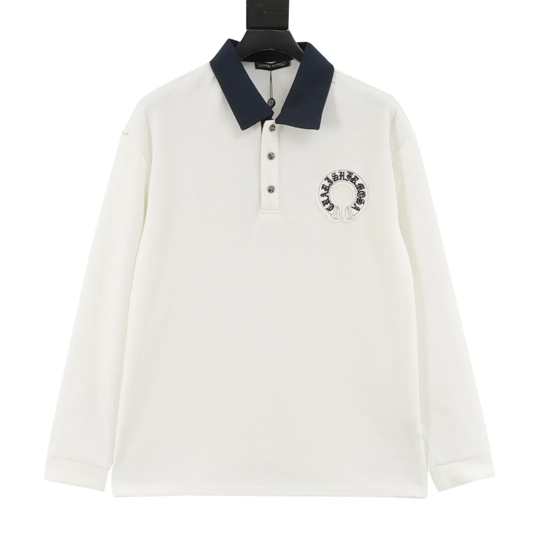 🅿️380 CH/Cro cross embroidered lapel long-sleeved polo shirt made of customized fabric. DuPont Sorona material is added, which is skin-friendly, long-lasting antibacterial, anti-mite, and more washable. The cotton thread has been repeatedly processed to remove inferior coarse fibers and impurities, leaving only high-quality cotton fibers, making the fabric more advanced and classy. Environmentally friendly polishing enzyme technology gives the fabric a clean appearance and clear texture. Simple and exquisite! Full of sense of ceremony! Simple and luxurious, full of design! It gives people a simple but not boring feeling, creating a low-key and unique personalized fashion! Fine workmanship, compare with the counters! A highly recognizable long-sleeved style with great upper body effect!!! Super versatile! Same style for men and women. Size：S-L